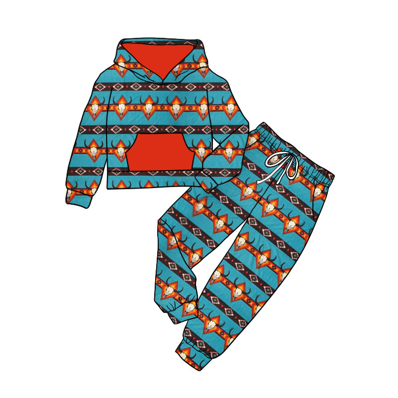 9.4 custom each style moq 5eta 4-6week baby girls clothes geometric hooded long sleeve pants sets