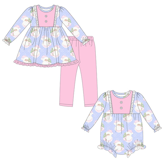 25.6.19 custom each style moq 5eta 4-6week Sibling Sisters Christmas baby girl long sleeve pants sets and rompers match family design