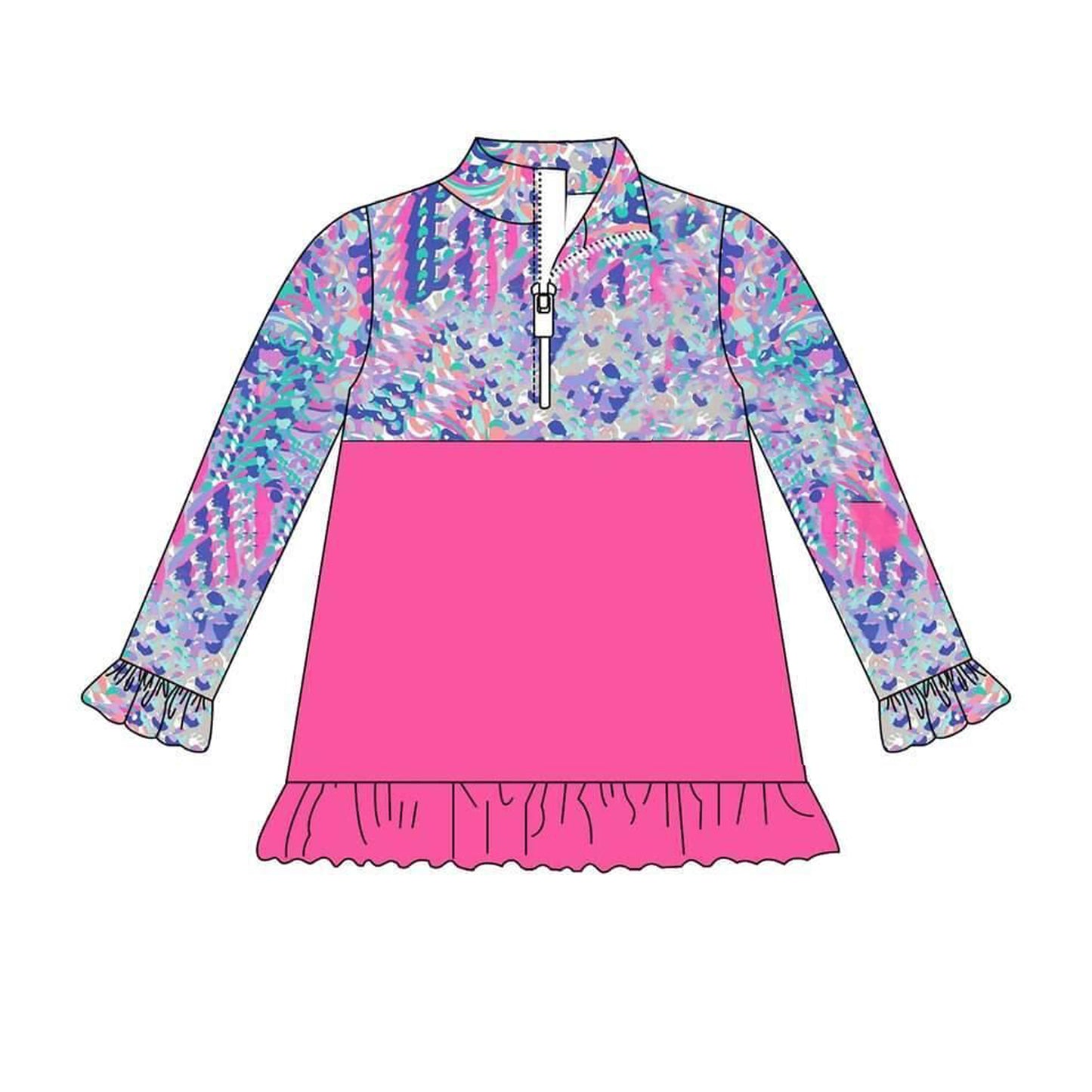 5.16custom each style moq 5eta 4-5week Sibling Sister Girls' long-sleeved tops with different styles and prints and colors match family design