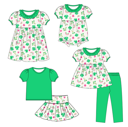 25.9.24 custom each style moq 8 eta 6-8week Sibling Sisters baby girl short sleeve pants sets and skirts sets and dress and rompers match family design