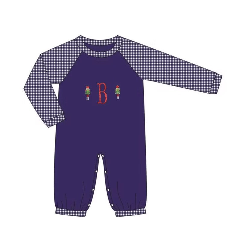 5.17custom each style moq 5eta 4-5week Sibling Sister nutcracker knight print purple girls and boys outfits and baby romper match family design
