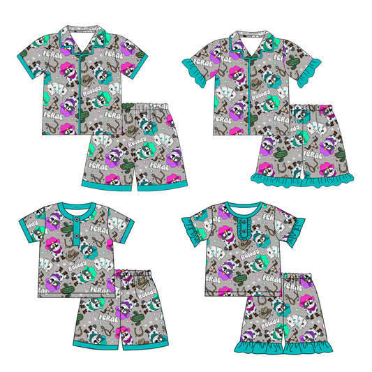 3.27 custom each style moq 5eta 4-6week Sibling Sister baby girls short sleeve set and set 4 match design