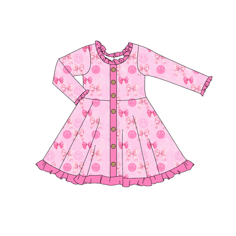 9.16 custom each style moq 5eta 4-6week Sibling Sister bow pink baby girl sets and dress and rompers match family design