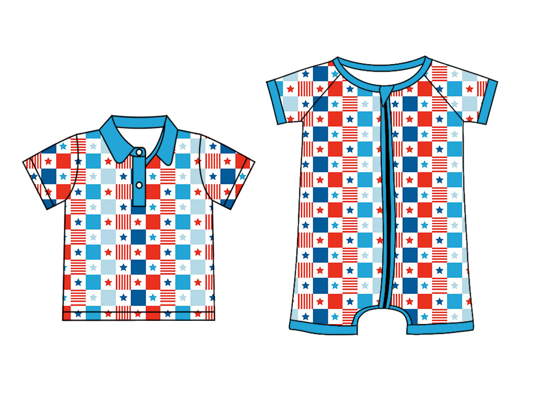 25.12.29 custom each style moq 5 eta 6-8 week Sibling Sister baby boy short sleeve rompers and top match family design