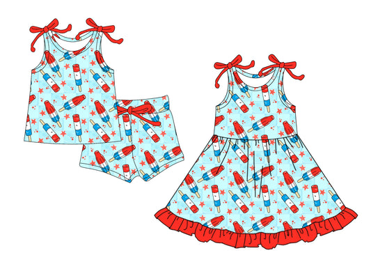 4.12 custom each style moq 5eta 4-6week Sibling Sister baby girl short sleeve shorts sets and dresses match design