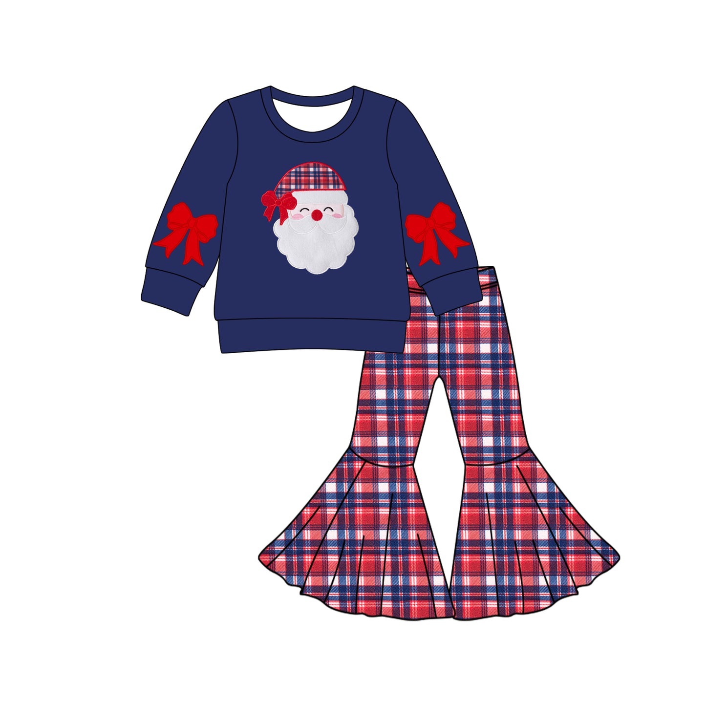 25.8.19 custom each style moq 5 eta 4-6week Sibling Sisters Christmas baby girl long sleeve pants sets 4