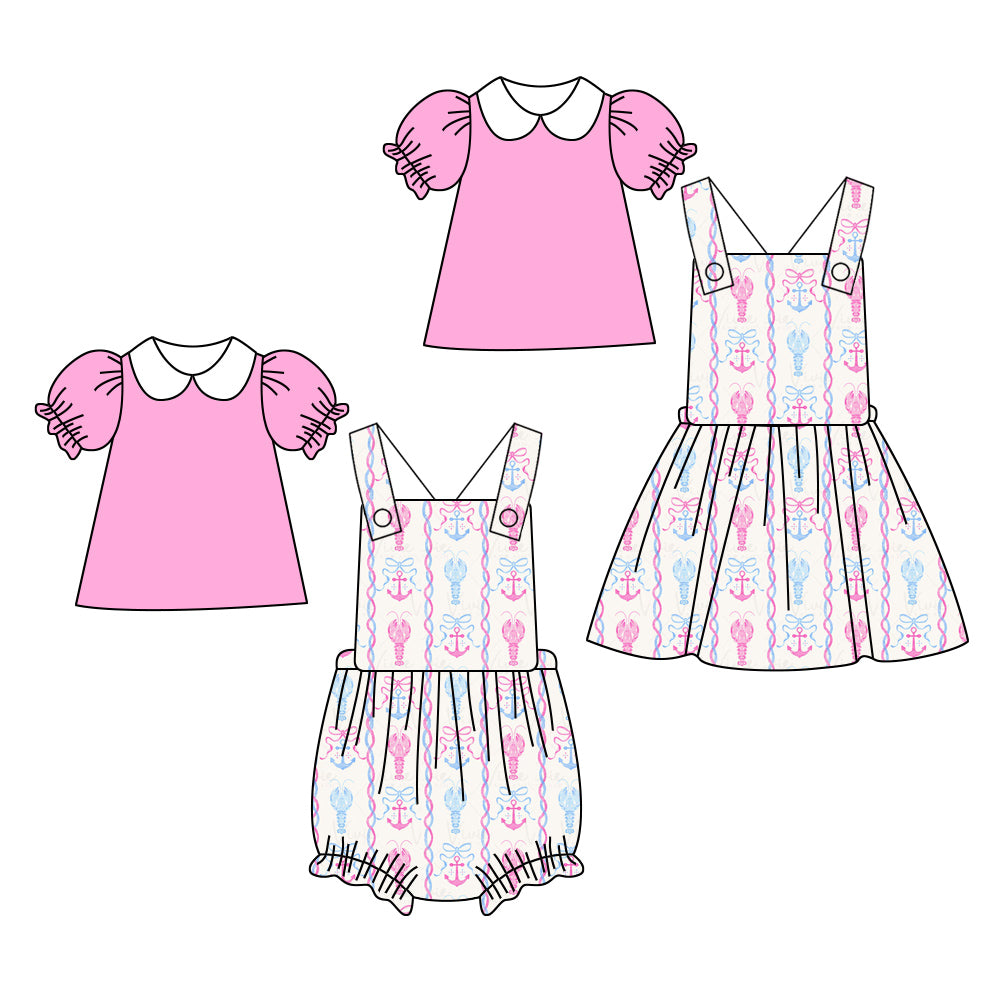 25.10.14 custom each style moq 5 eta 6-8week Sibling Sisters mardi gras baby girl short sleeve top and rompers and dress match family design