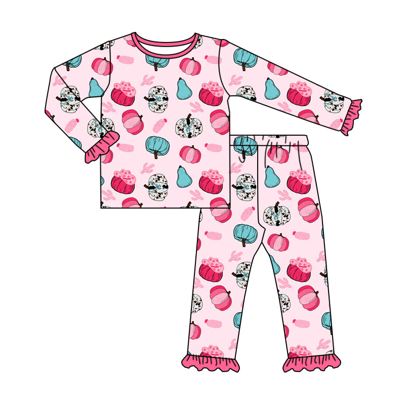 5.29 custom each style moq 5eta 4-5week Sibling Sister pumpkin pink baby girls outfits dress and baby romper match family design