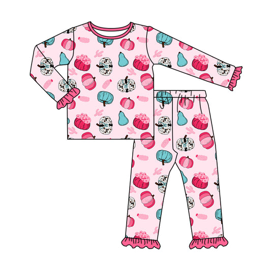5.29 custom each style moq 5eta 4-5week Sibling Sister pumpkin pink baby girls outfits dress and baby romper match family design