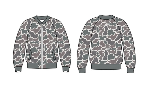 9.7 custom each style moq 5 eta 4-6week baby boys clothes camouflage gray zipper long sleeve top