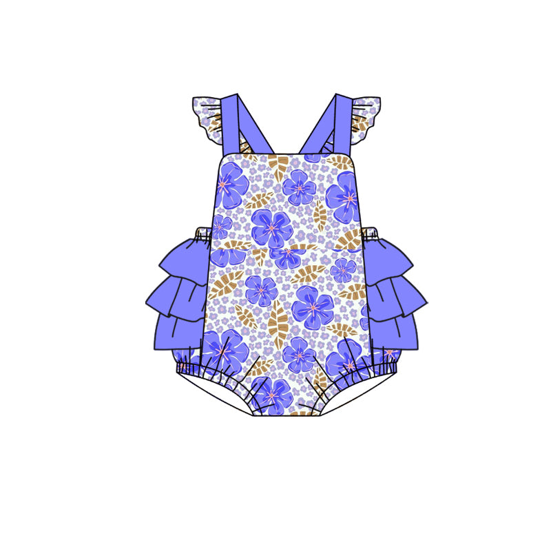 10.11 custom each style moq 5eta 4-6week Sibling Sister floral blue baby girl short sleeve briefs sets and dress and rompers match family design