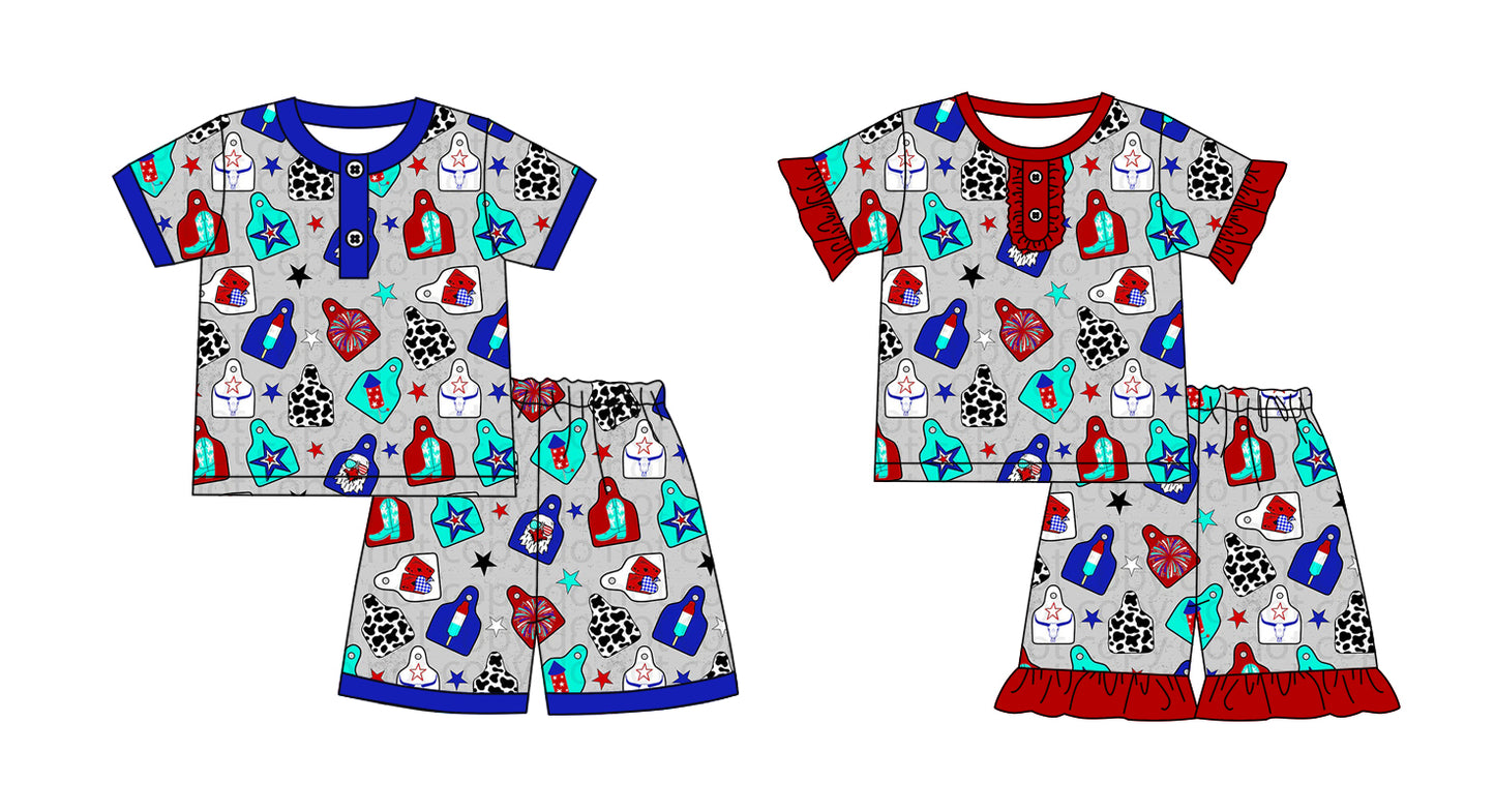 12.21 custom each style moq 5eta 4-6week Sibling Sister baby girls short sleeve shorts sets 1 and sets 2 match design
