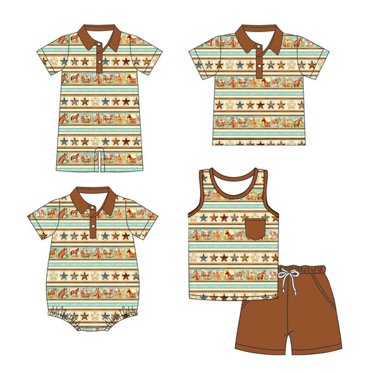 25.5.22 custom each style moq 5eta 4-6week Sibling Sister baby boy sets and boy rompers 1 and romper 2 and top match family design