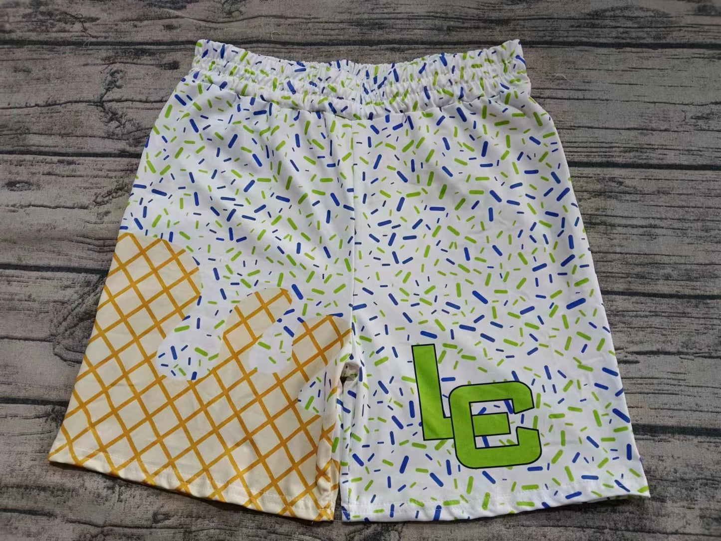 custom moq 3 eta 6-8weeks kids and adult Gold White Beach Summer Shorts