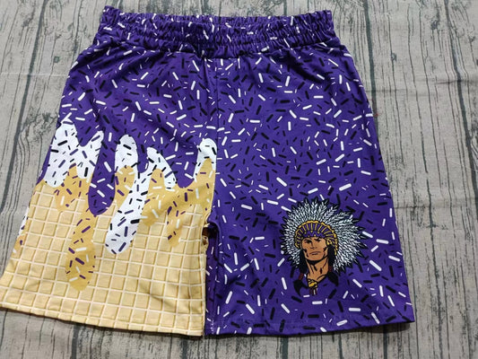 Custom moq 8 eta 6-8weeks kids clothes team Beach purple Summer Shorts-25.9.26