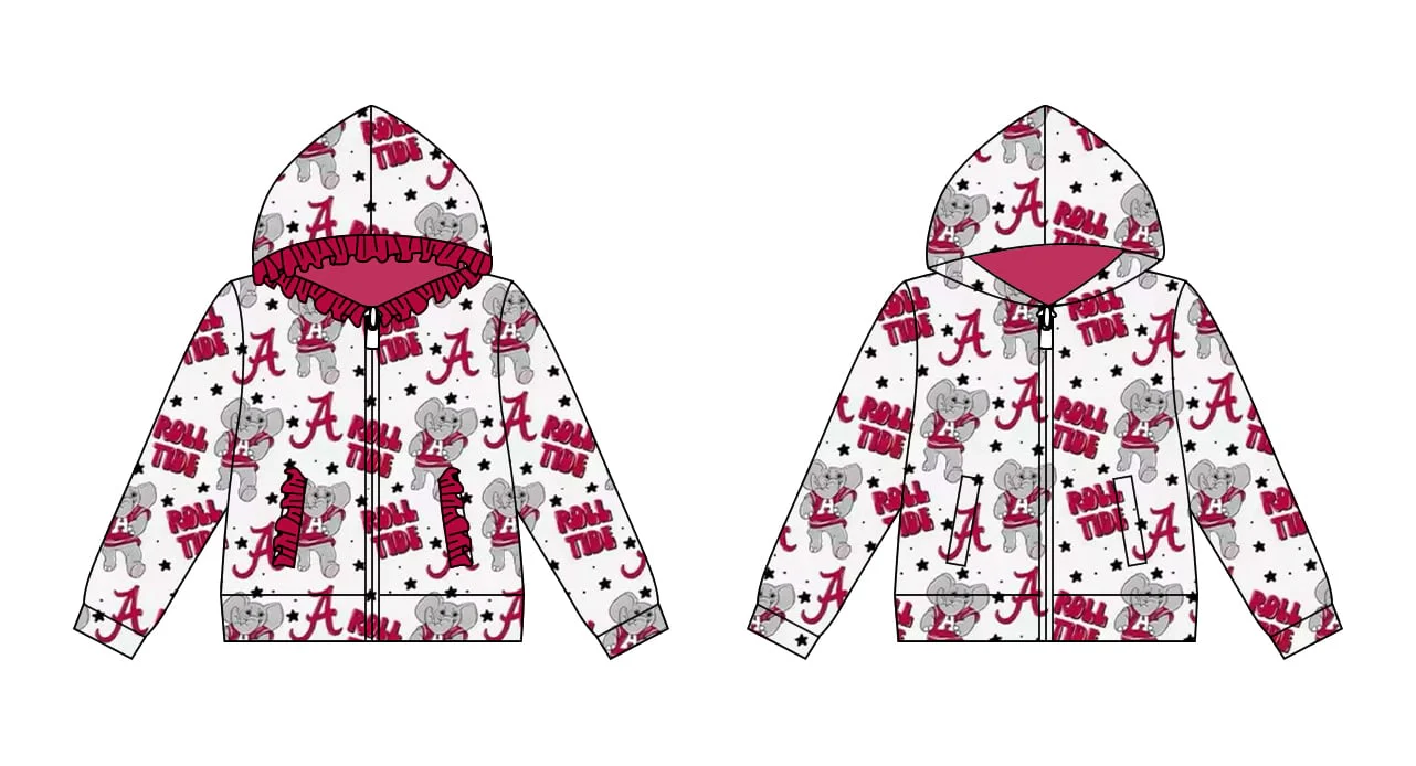 Custom moq 5 mix size milk silk summer teams baby girls clothes team brick red long sleeve skirts sets-25.8.15
