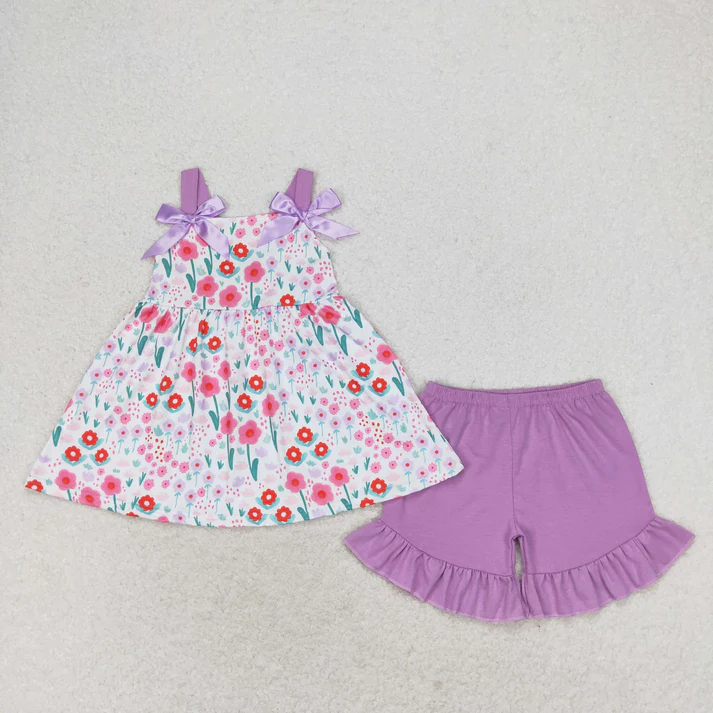 Sibling Baby Girls clothes Flowers Summer Sibling Sister Clothes Sets