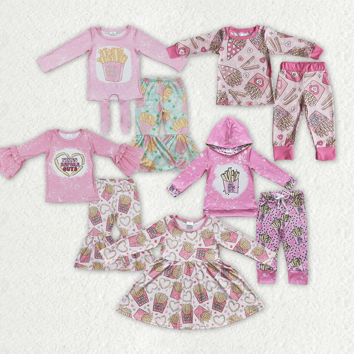 RTS NO MOQ Summer Baby Girls clothes long sleeve pants sets and dress