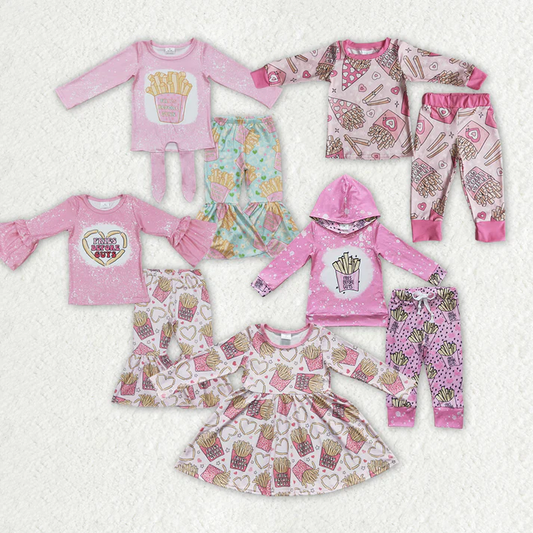 RTS NO MOQ Summer Baby Girls clothes long sleeve pants sets and dress