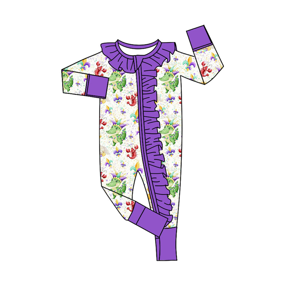 25.9.3 custom each style moq 5eta 4-6week Sibling Sisters mardi gras baby girl clothes long sleeve pants sets and romper match family design
