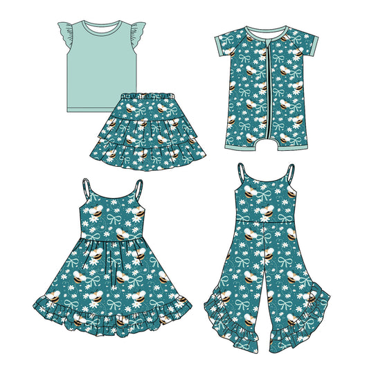 25.11.11 custom each style moq 5 eta 6-8week Sibling Sisters baby girl short sleeve dress and jumpsuit and skirts sets and romper match family design