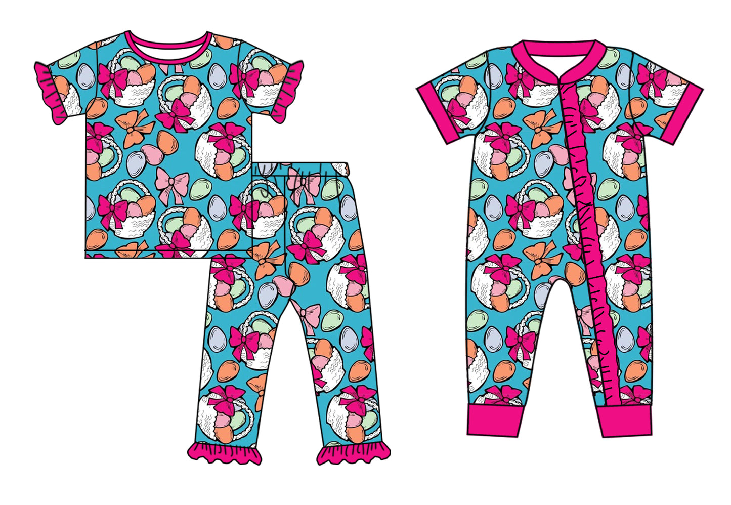 25.9.25 custom each style moq 8 eta 6-8week Sibling Sisters egg bow baby girl clothes short sleeve pants sets and romper match family design