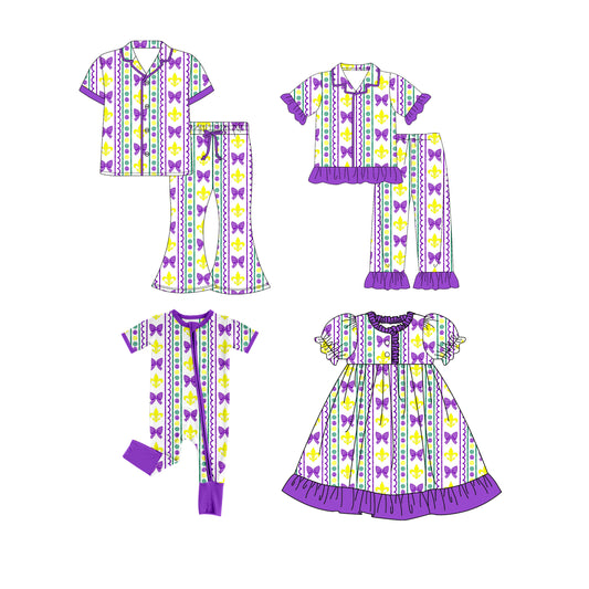 25.9.17 custom each style moq 8 eta 6-8week Sibling Sister bow baby short sleeve pants seta and dress and romper and adult set match design