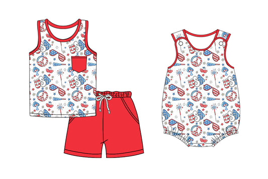 4.9 custom each style moq 5eta 4-6week Sibling Sister USA baby boy short sleeve shorts sets and romper match design