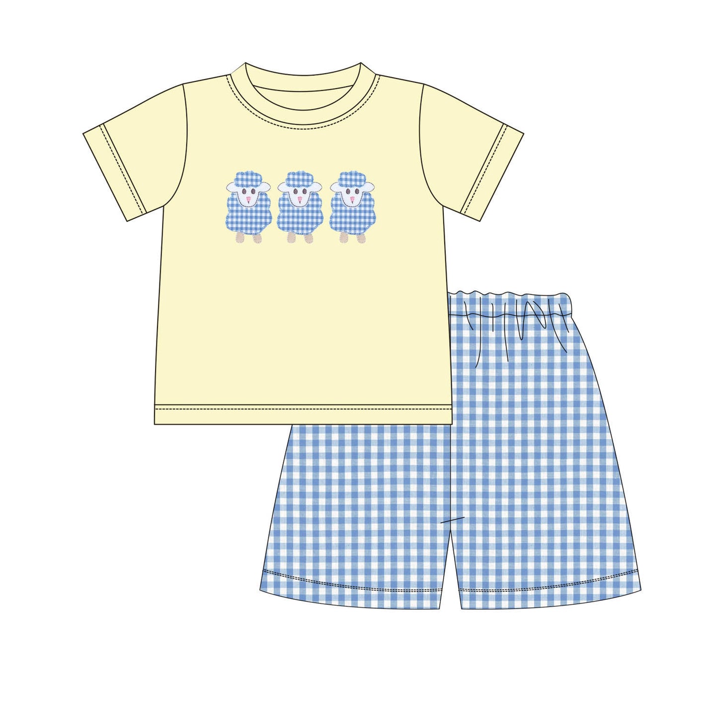 5.18custom each style moq 5eta 4-5week Sibling Sister sheep print blue and pink girls and boys outfits and baby romper match family design