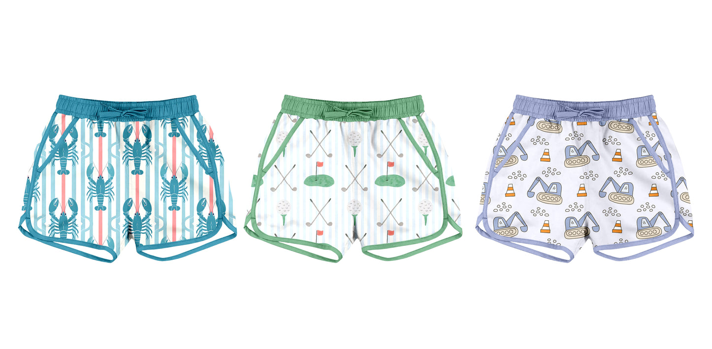 25.10.24 custom each style moq 5 eta 6-8week Sibling Sisters baby boy summer swim shorts 3 match family design