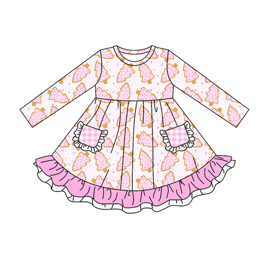 5.23 custom each style moq 5eta 4-5week Sibling Sister Christmas pink girls outfits dress and baby romper match family design
