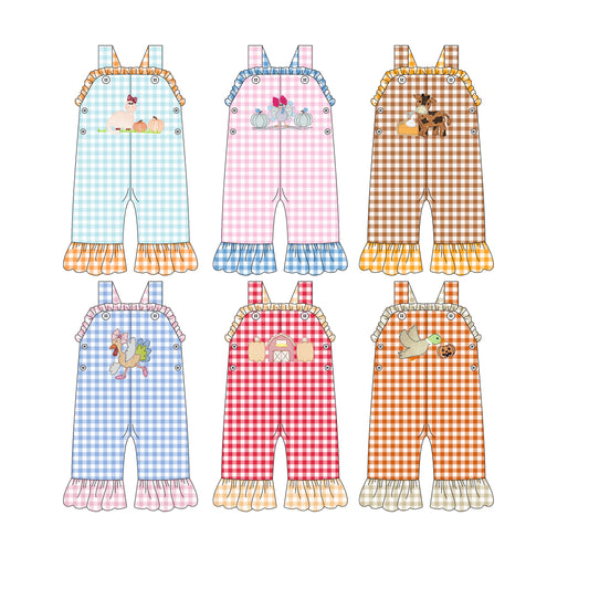 25.6.5 custom each style moq 5eta 4-6week Sibling Sisters baby girl long sleeve jumpsuit 1 and jumpsuit 6 match family design