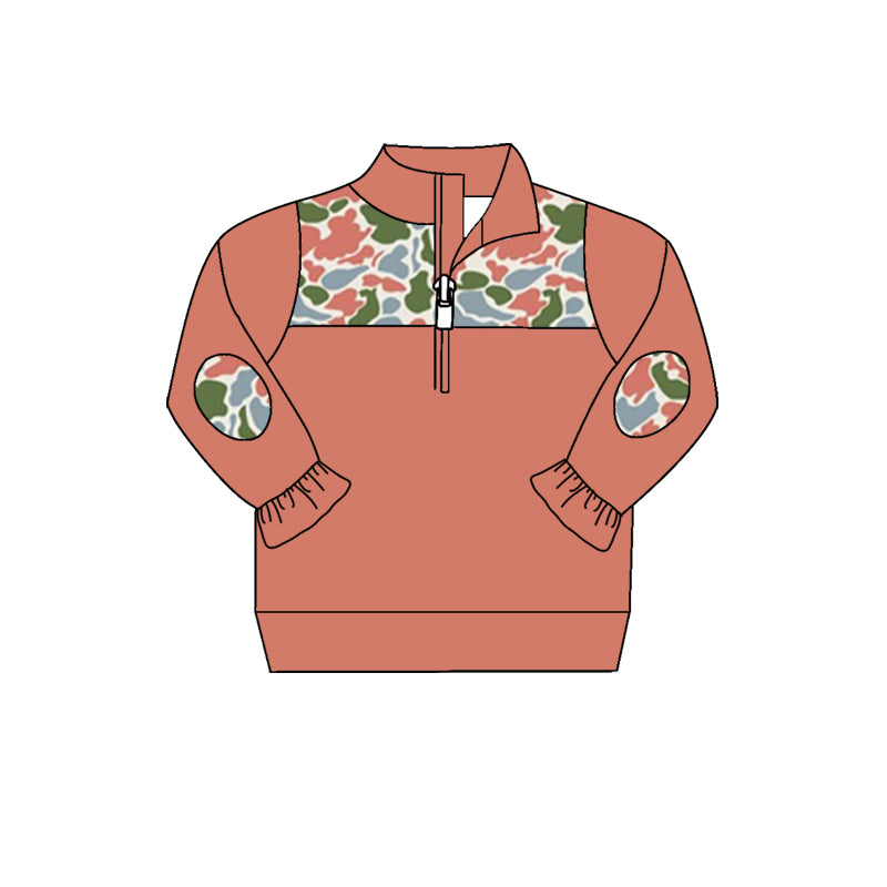 8.26 custom each style moq 5 eta 4-6week baby girls clothes camouflage long sleeve top