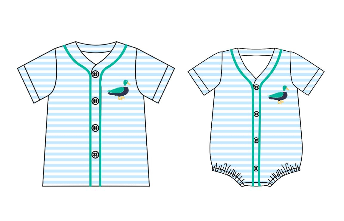 25.11.8 custom each style moq 5 eta 6-8 week Sibling Sister duck baby boy short sleeve top and rompers match family design