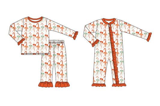25.6.12 custom each style moq 5eta 4-6week Sibling Sisters Christmas bow baby girl long sleeve pants sets and rompers match family design
