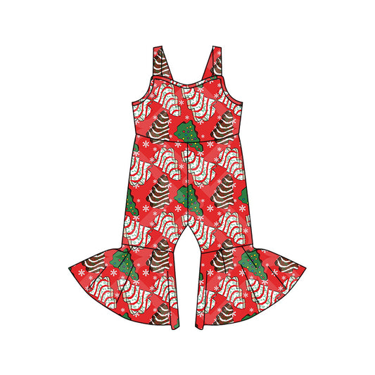 8.15 custom each style moq 5eta 4-6week baby girls clothes Christmas biscuit red suspender jumpsuit