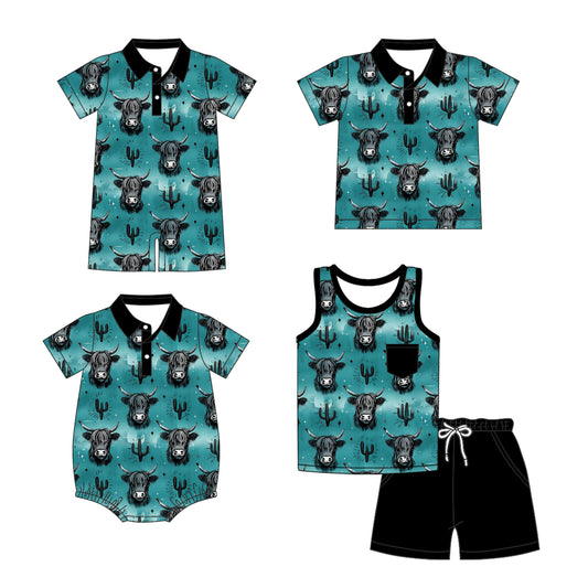 25.5.22 custom each style moq 5eta 4-6week Sibling Sister catcus baby boy sets and boy rompers 1 and romper 2 and top match family design