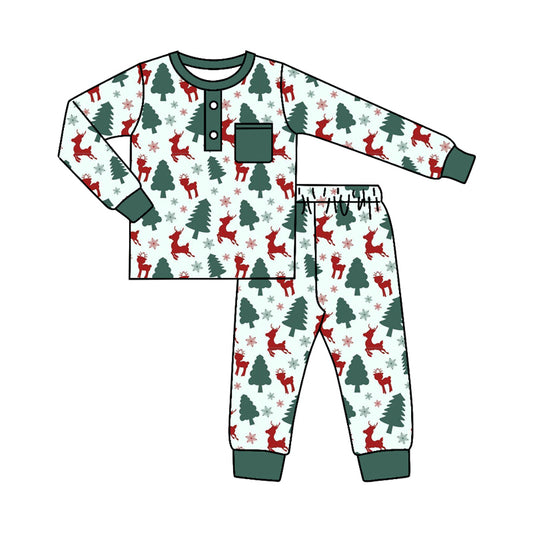 6.23 custom each style moq 5eta 4-6 week Sibling Sister Christmas trees baby boys outfits and romper match family design