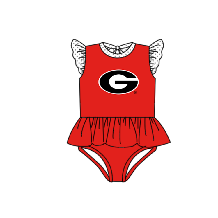 Custom moq 5 mix size milk silk summer teams baby girl boys clothes Red Two-Piece Swimsuit Set One Piece Swimsuits boy swim trunks