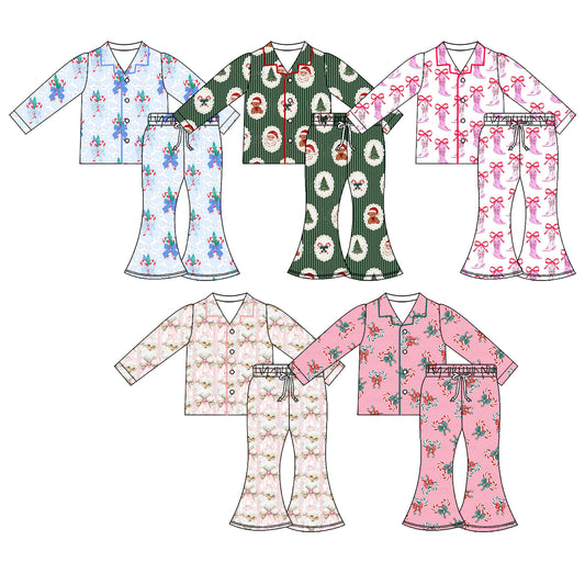 25.6.16 custom each style moq 5eta 4-6week Sibling Sisters baby girl long sleeve pants sets 1 and sets 5 match family design