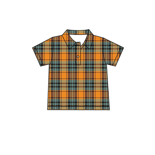 10.11 custom each style moq 5 eta 4-6week baby boys clothes plaid short sleeve top