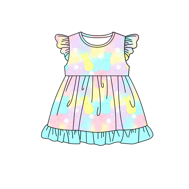 10.25 custom each style moq 5eta 4-6week Sibling Sister easter colorful rabbit purple baby girl short sleeve shorts sets and briefs sets and dresses match design