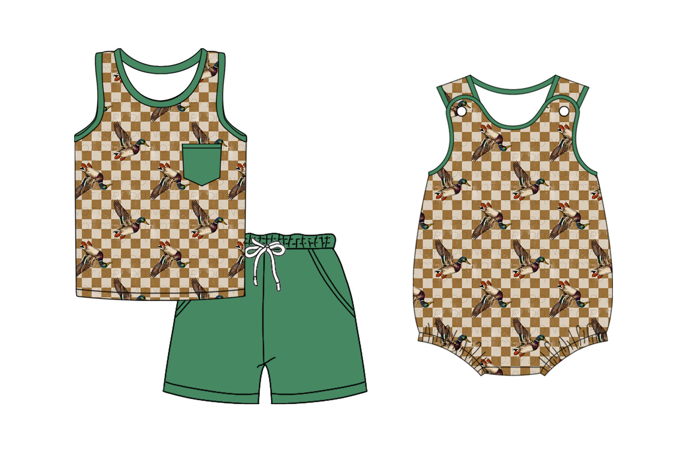 2.27 custom each style moq 5eta 4-6week Sibling Sister duck baby girl short sleeve shorts sets and romper match design