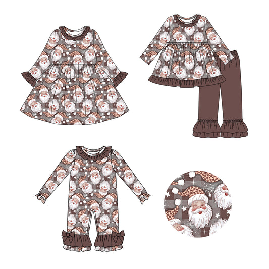 25.7.25 custom each style moq 5eta 4-6week Sibling Sisters Christmas baby girl long sleeve pants sets and dress and rompers match family design