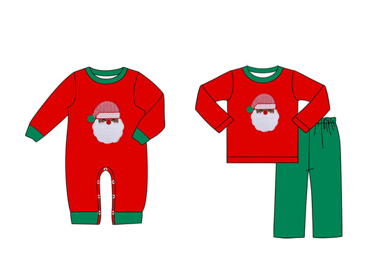 25.6.9 custom each style moq 5eta 4-6week Sibling Sisters Christmas red baby boy long sleeve pants sets and rompers match family design