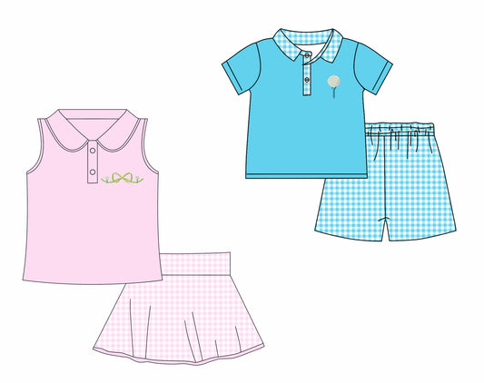 12.19 custom each style moq 5eta 4-6week Sibling Sister bow baby girls short sleeve shorts sets 1 and sets 2 match design