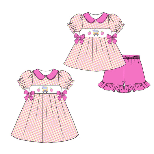 12.31 custom each style moq 5eta 4-6week Sibling Sister baby girl short sleeve shorts sets and dresses match design