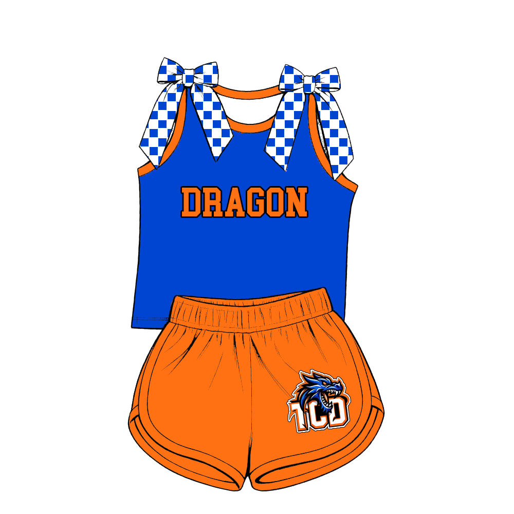 custom moq 5 mix size MSD071007 Baby Girls Bow Sleeveless Tank Top Elastic Waist Shorts Team Casual Outfit