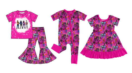 11.20 custom each style moq 5eta 4-6week Sibling Sister NAME baby girl sets and dress and rompers match family design