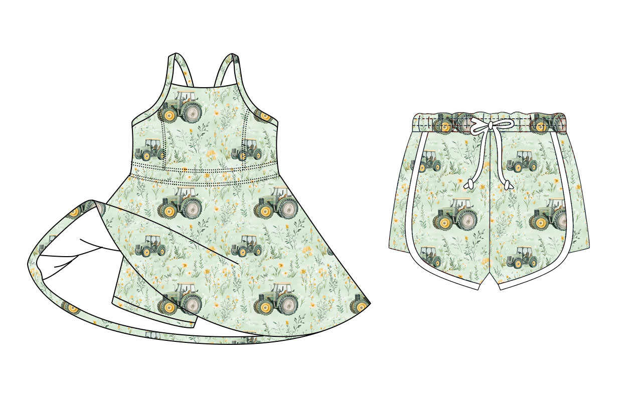 26.1.16 custom each style moq 5 eta 6-8week Sibling Sister baby short sleeve dress and shorts match design